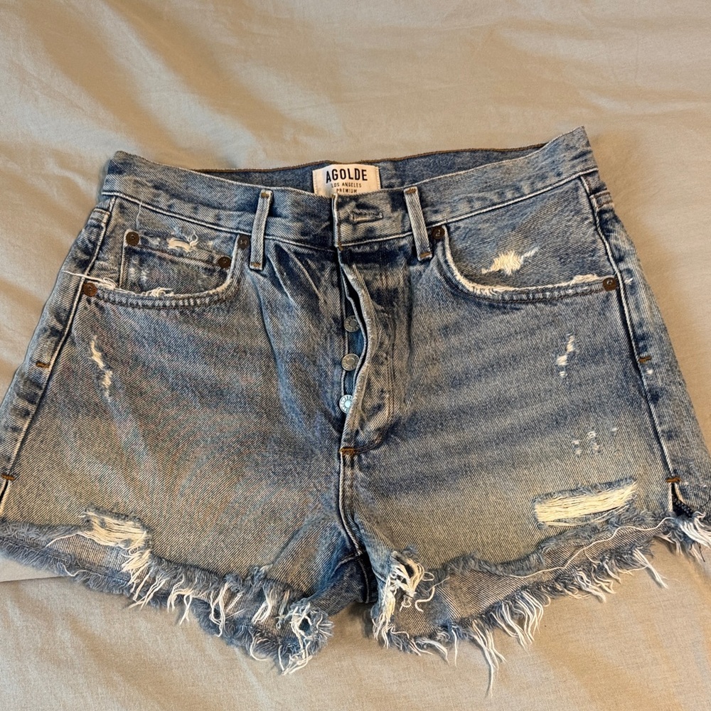 Agolde Women's Parker Frayed Jean Shorts